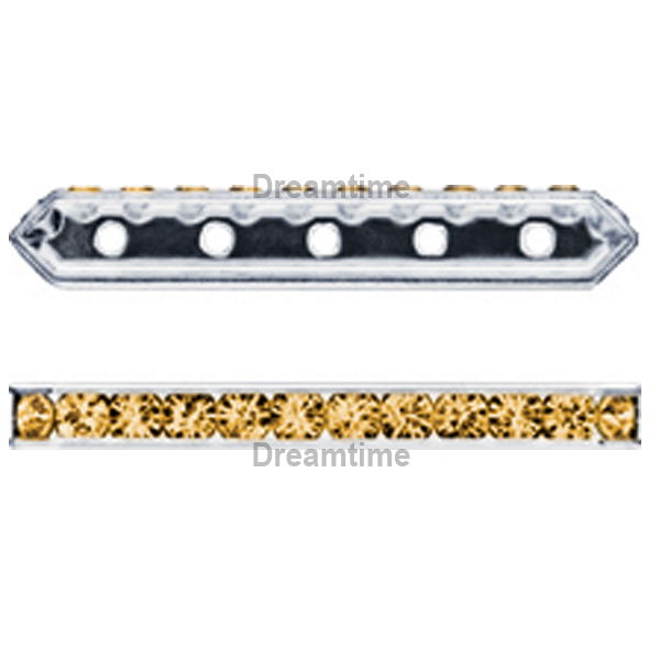 Dreamtime Crystal DC 77730 Rondelle Spacer Bars 5 Hole Sunflower/Silver
